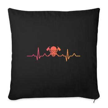 Feuerwehrmann Sunset Heartbeat Feuerwehrmann - Sofakissenbezug 45 x 45 cm - Schwarz - Vorne