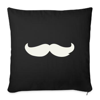 Mustache Contrast Design - Sofa pillowcase 17,3'' x 17,3'' (45 x 45 cm) - black - Front