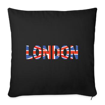 London laid down with flag - Sofa pillowcase 17,3'' x 17,3'' (45 x 45 cm) - black - Front
