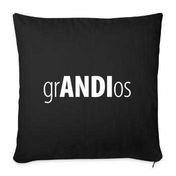 grANDIos – Andi Andreas Namensshirt - Sofakissenbezug 45 x 45 cm - Schwarz - Vorne