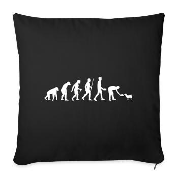 Evolution Hund Hundebesitzer Hundehalter Füttern - Sofakissenbezug 45 x 45 cm - Schwarz - Vorne
