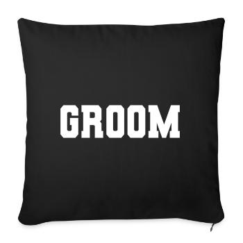 Bräutigam - Ehemann zu sein, Hochzeitsfeier Geschenk - Sofakissenbezug 45 x 45 cm - Schwarz - Vorne