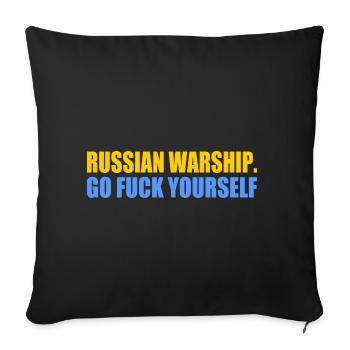 russian warship go f yourself - Housse de coussin décorative 45 x 45 cm - noir - Devant