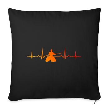 Aïkido Aikidoka Arts Martiaux Femmes Hommes Martial Ar - Housse de coussin décorative 45 x 45 cm - noir - Devant