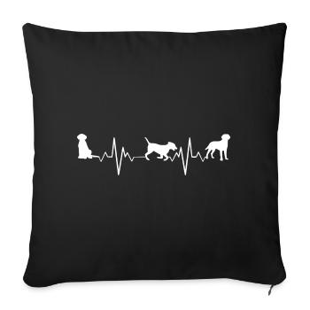 Heartbeat - LABRADOR - Hund - Retriever - Sofakissenbezug 45 x 45 cm - Schwarz - Vorne