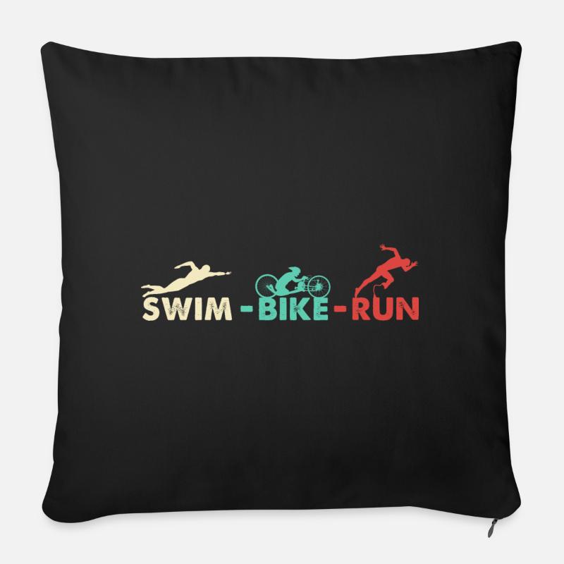 Paratriathlon Triathlon Athletes with Disabilities - Sofa pillowcase 17,3'' x 17,3'' (45 x 45 cm) - black