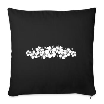 Hibiscus Flower - HAWAII - Sofa pillowcase 17,3'' x 17,3'' (45 x 45 cm) - black - Front