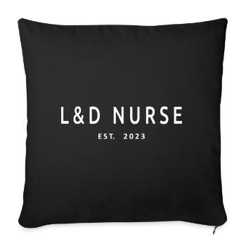 L & D Krankenschwester Est. 2023 Diplom-Krankenpflegeschüler - Sofakissenbezug 45 x 45 cm - Schwarz - Vorne