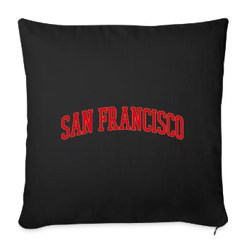 San Francisco Bogen Schriftzug - Sofakissenbezug 45 x 45 cm - Schwarz - Vorne
