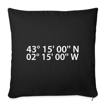 Bilbao coordinates - Sofa pillowcase 17,3'' x 17,3'' (45 x 45 cm) - black - Front