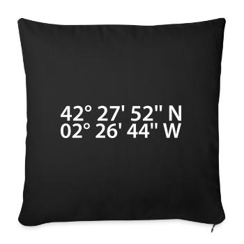 Logroño Koordinaten - Sofakissenbezug 45 x 45 cm - Schwarz - Vorne