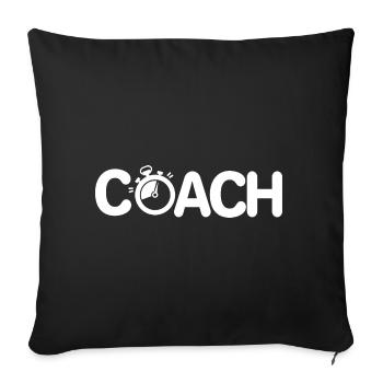 Coach vous allez mouiller le maillot coaching - Housse de coussin décorative 45 x 45 cm - noir - Devant