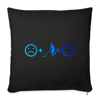 Women's Floorball Indoor Bandy Floorball - Sofa pillowcase 17,3'' x 17,3'' (45 x 45 cm) - black - Front