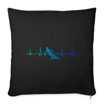 Skiing Skiing Ski Men Winter Sports - Sofa pillowcase 17,3'' x 17,3'' (45 x 45 cm) - black - Front