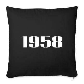 1958 - Cadeau né en 1958 - Housse de coussin décorative 45 x 45 cm - noir - Devant