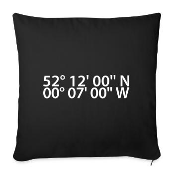Cambridge coordinates - Sofa pillowcase 17,3'' x 17,3'' (45 x 45 cm) - black - Front