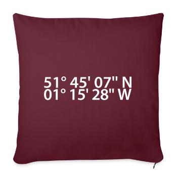 Oxford Koordinaten - Sofakissenbezug 45 x 45 cm - Burgunderrot - Vorne