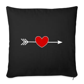 Red Heart - Sofa pillowcase 17,3'' x 17,3'' (45 x 45 cm) - black - Front