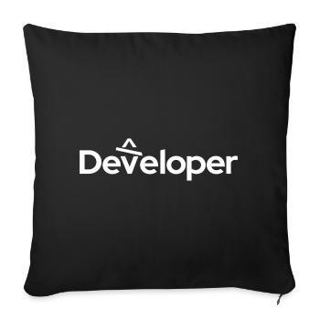 Developer - Entwickler - Sofakissenbezug 45 x 45 cm - Schwarz - Vorne