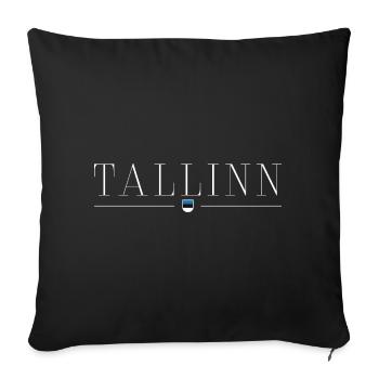 Tallinn, Estonie T-shirt de design de style - Housse de coussin décorative 45 x 45 cm - noir - Devant