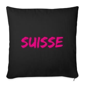 SWITZERLAND. COUNTRY - Sofa pillowcase 17,3'' x 17,3'' (45 x 45 cm) - black - Front