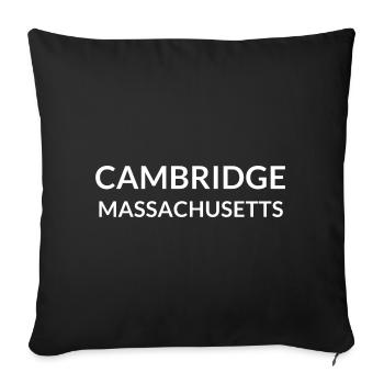 Cambridge Massachusetts USA - Sofa pillowcase 17,3'' x 17,3'' (45 x 45 cm) - black - Front