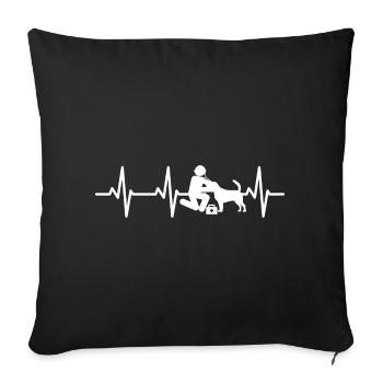 Veterinary Stick Figure Heart Line - Sofa pillowcase 17,3'' x 17,3'' (45 x 45 cm) - black - Front