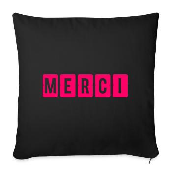 MAÎTRESSE. MAITRE. MERCI. MERCI MAÎTRESSE - Housse de coussin décorative 45 x 45 cm - noir - Devant