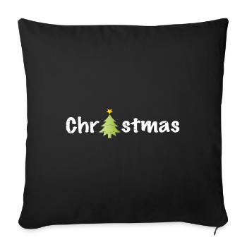 Christmas claim with tree - Sofa pillowcase 17,3'' x 17,3'' (45 x 45 cm) - black - Front