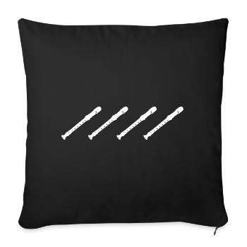 Retro Flutes - Sofa pillowcase 17,3'' x 17,3'' (45 x 45 cm) - black - Front