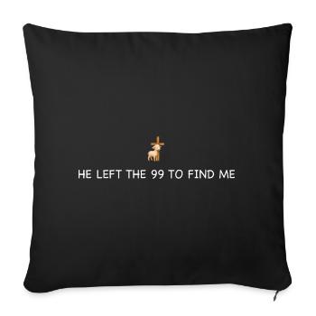 He Left the 99 to Find Me Sheep Cross - Sofa pillowcase 17,3'' x 17,3'' (45 x 45 cm) - black - Front