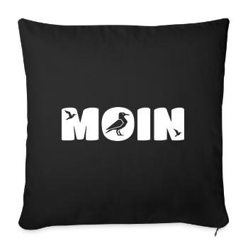 Moin Seagull Coastal Greeting - Maritime - Housse de coussin décorative 45 x 45 cm - noir - Devant