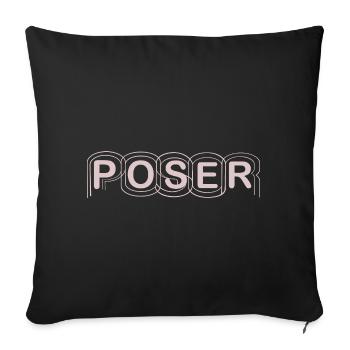 Minimalist POSER Text Design - Sofa pillowcase 17,3'' x 17,3'' (45 x 45 cm) - black - Front