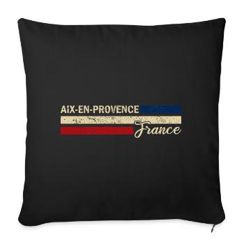 France - Aix-en-Provence - Frankreich - Flagge - Sofakissenbezug 45 x 45 cm - Schwarz - Vorne