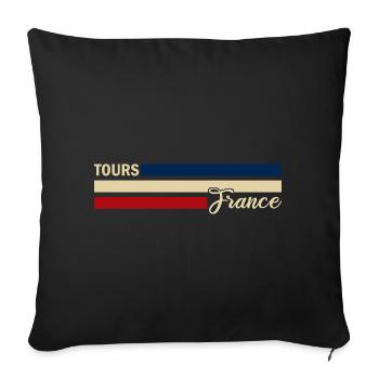 France - Toulon - Frankreich - Flagge - Streifen - Sofakissenbezug 45 x 45 cm - Schwarz - Vorne