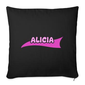 Geschenk für Alicia - Sofakissenbezug 45 x 45 cm - Schwarz - Vorne