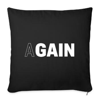 Hidden Gain — AGAIN Typography Motivational - Sofa pillowcase 17,3'' x 17,3'' (45 x 45 cm) - black - Front