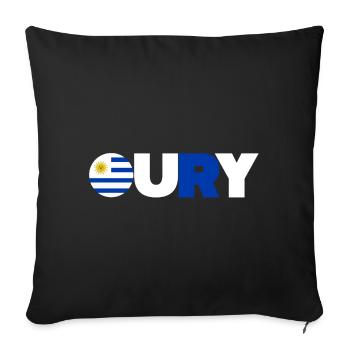 Uruguay - Sofa pillowcase 17,3'' x 17,3'' (45 x 45 cm) - black - Front
