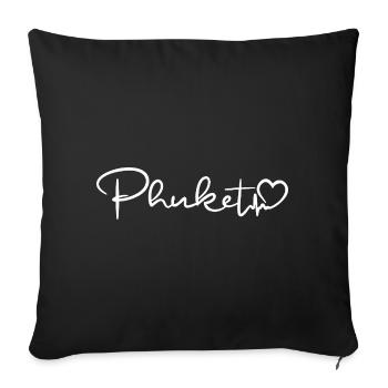Phuket Herzschlag Thailand - Sofakissenbezug 45 x 45 cm - Schwarz - Vorne