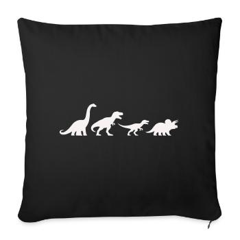 Dino silhouettes in retro style - Sofa pillowcase 17,3'' x 17,3'' (45 x 45 cm) - black - Front