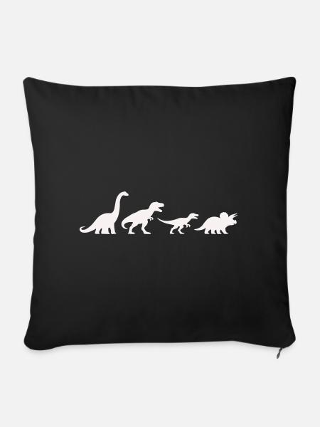 Dino silhouettes in retro style - Sofa pillowcase 17,3'' x 17,3'' (45 x 45 cm) - black