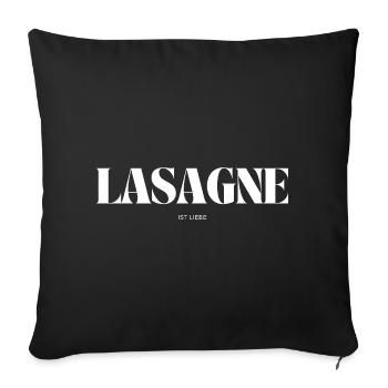 La lasagne, c’est l’amour - Housse de coussin décorative 45 x 45 cm - noir - Devant