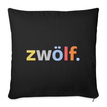 12. Geburtstag Junge Zwölf 12 Jahre Jubiläum  - Sofakissenbezug 45 x 45 cm - Schwarz - Vorne
