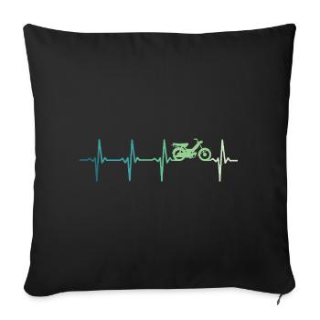 Mob Moped Heartbeat Moped Moped - Sofa pillowcase 17,3'' x 17,3'' (45 x 45 cm) - black - Front