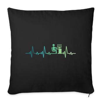Heartbeat Programmer-Entwickler - Sofakissenbezug 45 x 45 cm - Schwarz - Vorne
