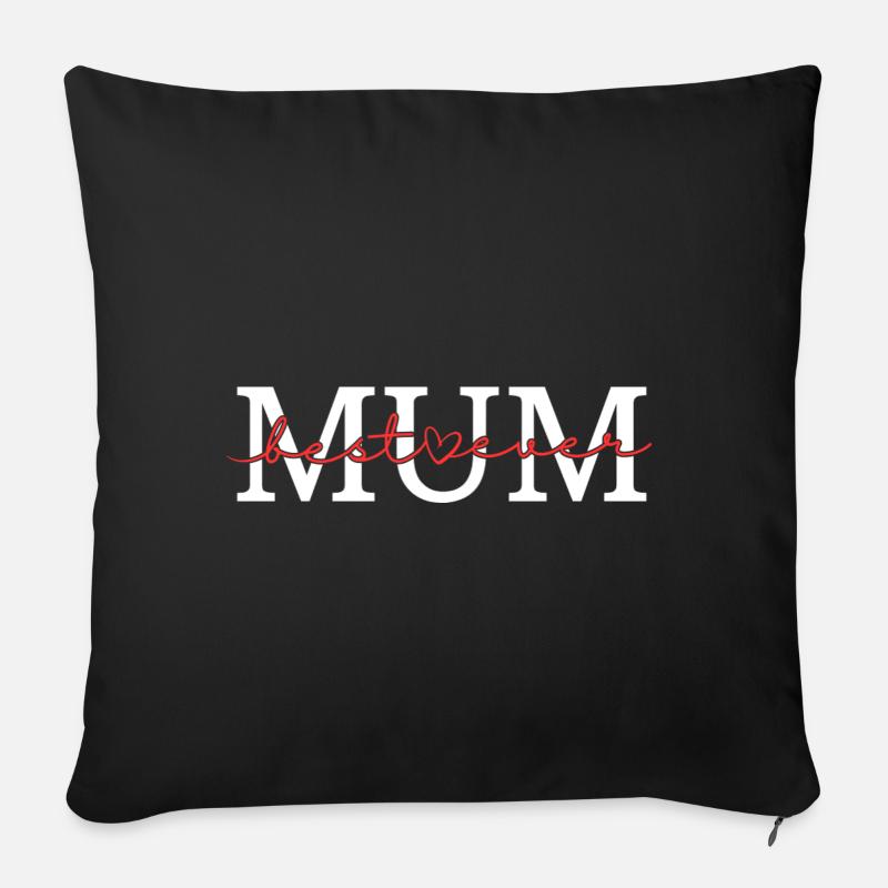 Meilleure maman de tous les temps - Housse de coussin décorative 45 x 45 cm - noir