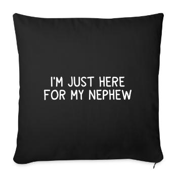 Humour Oncle Tante Neveu Cadeau Famille Drôle - Housse de coussin décorative 45 x 45 cm - noir - Devant