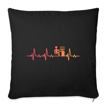 Entwickler von Programmierer Sunset Heartbeat - Sofakissenbezug 45 x 45 cm - Schwarz - Vorne