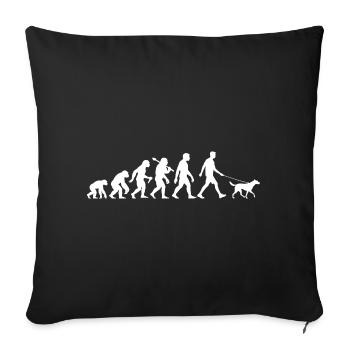 Man With Dog Evolution Walking For Men - Sofa pillowcase 17,3'' x 17,3'' (45 x 45 cm) - black - Front