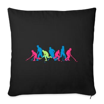 Hockeyspieler Crew - Sofakissenbezug 45 x 45 cm - Schwarz - Vorne